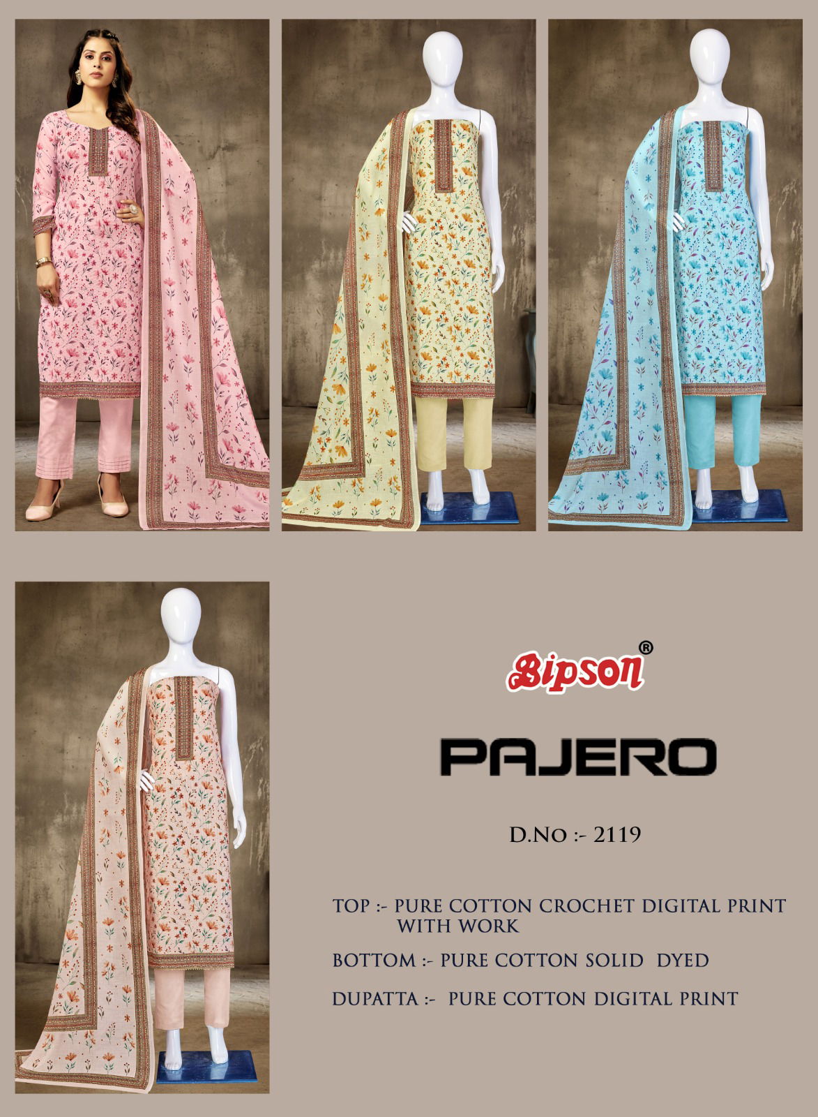 Pajero 2119 By Bipson Readymade Salwar Suit Catalog